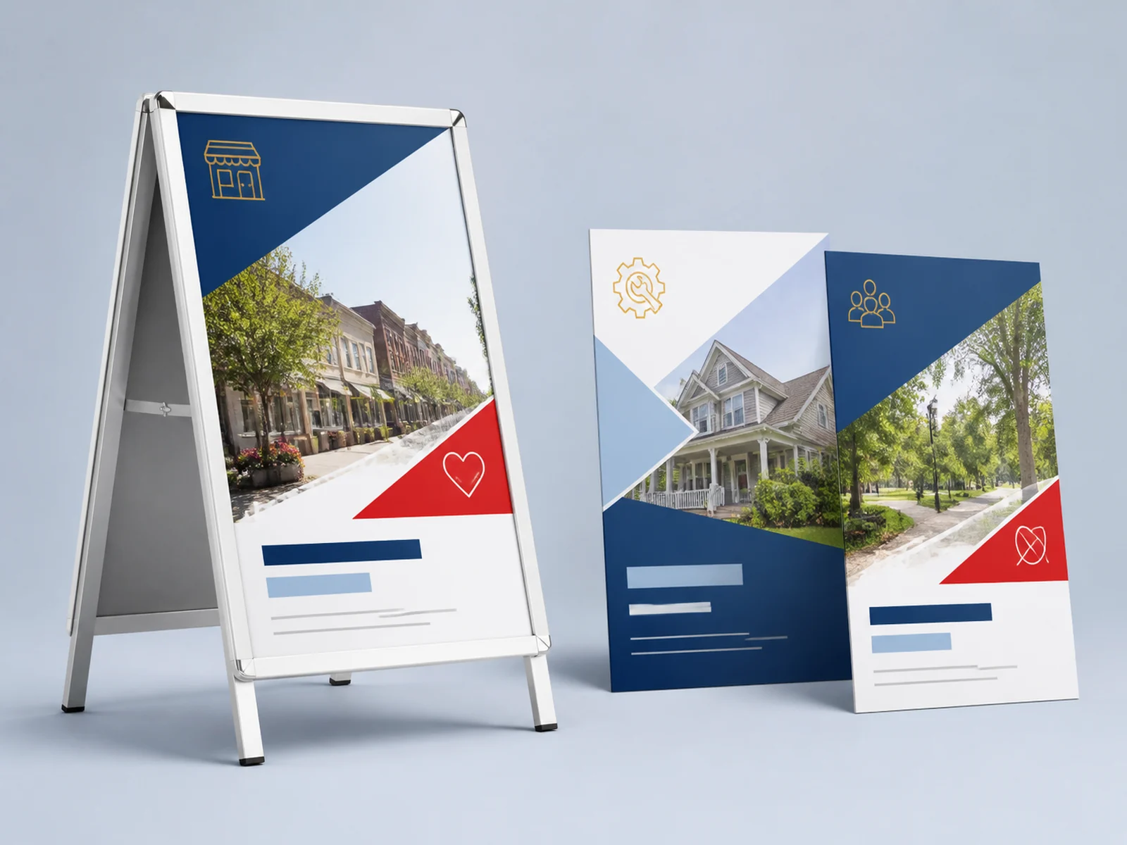 Printed inserts for an A frame sidewalk sign